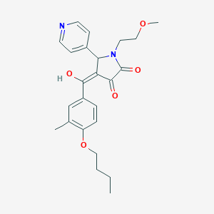 molecular formula C24H28N2O5 B383555 4-(4-butoxy-3-methylbenzoyl)-3-hydroxy-1-(2-methoxyethyl)-5-pyridin-4-yl-1,5-dihydro-2H-pyrrol-2-one CAS No. 459793-96-5
