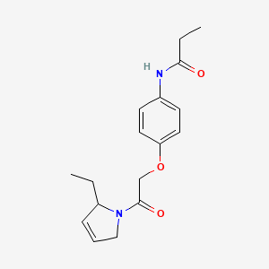 molecular formula C17H22N2O3 B3835587 N-{4-[2-(2-ethyl-2,5-dihydro-1H-pyrrol-1-yl)-2-oxoethoxy]phenyl}propanamide 