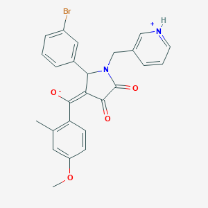 (E)-[2-(3-bromophenyl)-4,5-dioxo-1-(pyridin-1-ium-3-ylmethyl)pyrrolidin-3-ylidene]-(4-methoxy-2-methylphenyl)methanolate