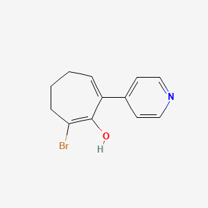molecular formula C12H12BrNO B3835593 2-bromo-7-(4-pyridinyl)-1,6-cycloheptadien-1-ol 