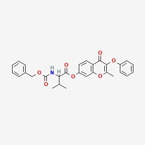 2-methyl-4-oxo-3-phenoxy-4H-chromen-7-yl N-[(benzyloxy)carbonyl]valinate