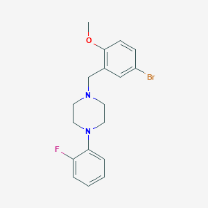 molecular formula C18H20BrFN2O B3835611 1-(5-bromo-2-methoxybenzyl)-4-(2-fluorophenyl)piperazine 