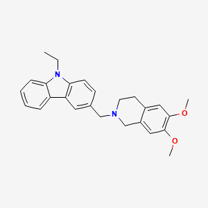 molecular formula C26H28N2O2 B3835629 3-[(6,7-dimethoxy-3,4-dihydro-2(1H)-isoquinolinyl)methyl]-9-ethyl-9H-carbazole 