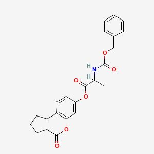 4-oxo-1,2,3,4-tetrahydrocyclopenta[c]chromen-7-yl N-[(benzyloxy)carbonyl]alaninate