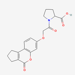 molecular formula C19H19NO6 B3835649 1-{[(4-oxo-1,2,3,4-tetrahydrocyclopenta[c]chromen-7-yl)oxy]acetyl}proline 