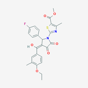 methyl 2-[3-(4-ethoxy-3-methylbenzoyl)-2-(4-fluorophenyl)-4-hydroxy-5-oxo-2,5-dihydro-1H-pyrrol-1-yl]-4-methyl-1,3-thiazole-5-carboxylate