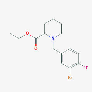 molecular formula C15H19BrFNO2 B3835671 ethyl 1-(3-bromo-4-fluorobenzyl)-2-piperidinecarboxylate 