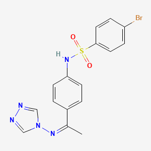 molecular formula C16H14BrN5O2S B3835690 4-bromo-N-[4-(N-4H-1,2,4-triazol-4-ylethanimidoyl)phenyl]benzenesulfonamide 
