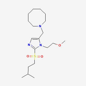 molecular formula C19H35N3O3S B3835696 1-({1-(2-methoxyethyl)-2-[(3-methylbutyl)sulfonyl]-1H-imidazol-5-yl}methyl)azocane 