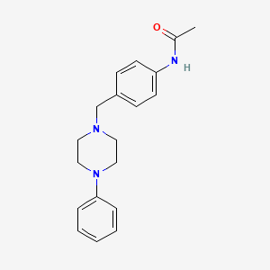 molecular formula C19H23N3O B3835705 N-{4-[(4-phenyl-1-piperazinyl)methyl]phenyl}acetamide 