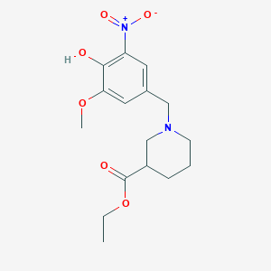 molecular formula C16H22N2O6 B3835706 ethyl 1-(4-hydroxy-3-methoxy-5-nitrobenzyl)-3-piperidinecarboxylate 