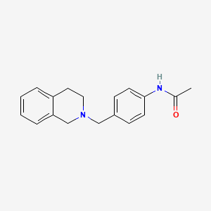molecular formula C18H20N2O B3835708 N-[4-(3,4-dihydro-2(1H)-isoquinolinylmethyl)phenyl]acetamide 