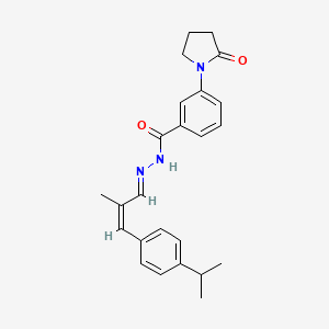 molecular formula C24H27N3O2 B3835718 N'-[3-(4-isopropylphenyl)-2-methyl-2-propen-1-ylidene]-3-(2-oxo-1-pyrrolidinyl)benzohydrazide 