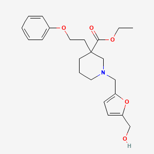 molecular formula C22H29NO5 B3835725 ethyl 1-{[5-(hydroxymethyl)-2-furyl]methyl}-3-(2-phenoxyethyl)-3-piperidinecarboxylate 