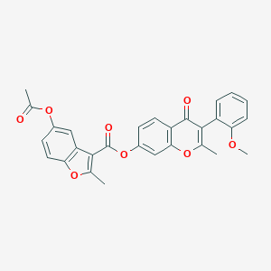 molecular formula C29H22O8 B383574 3-(2-methoxyphenyl)-2-methyl-4-oxo-4H-chromen-7-yl 5-(acetyloxy)-2-methyl-1-benzofuran-3-carboxylate CAS No. 610758-37-7