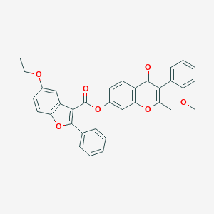 3-(2-methoxyphenyl)-2-methyl-4-oxo-4H-chromen-7-yl 5-ethoxy-2-phenyl-1-benzofuran-3-carboxylate