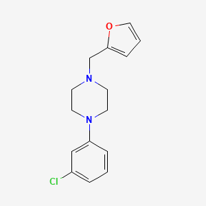 molecular formula C15H17ClN2O B3835762 1-(3-chlorophenyl)-4-(2-furylmethyl)piperazine 