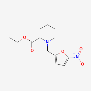 molecular formula C13H18N2O5 B3835769 ethyl 1-[(5-nitro-2-furyl)methyl]-2-piperidinecarboxylate 