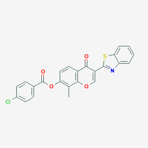 molecular formula C24H14ClNO4S B383578 3-(1,3-benzothiazol-2-yl)-8-methyl-4-oxo-4H-chromen-7-yl 4-chlorobenzoate CAS No. 610760-64-0