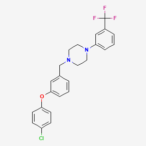 molecular formula C24H22ClF3N2O B3835793 1-[3-(4-chlorophenoxy)benzyl]-4-[3-(trifluoromethyl)phenyl]piperazine 