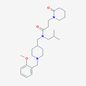 molecular formula C26H41N3O3 B3835798 N-isobutyl-N-{[1-(2-methoxybenzyl)-4-piperidinyl]methyl}-3-(2-oxo-1-piperidinyl)propanamide 
