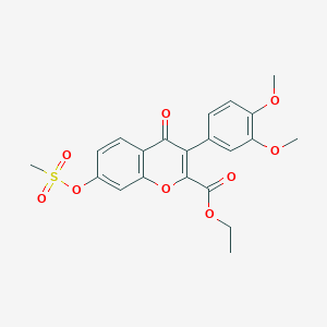 molecular formula C21H20O9S B383581 ethyl 3-(3,4-dimethoxyphenyl)-7-[(methylsulfonyl)oxy]-4-oxo-4H-chromene-2-carboxylate CAS No. 610759-23-4