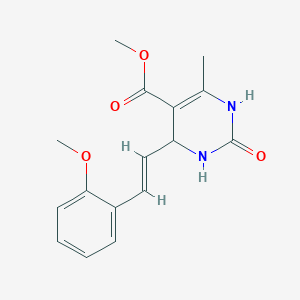 molecular formula C16H18N2O4 B383582 Methyl 4-[2-(2-methoxyphenyl)vinyl]-6-methyl-2-oxo-1,2,3,4-tetrahydropyrimidine-5-carboxylate 
