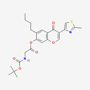 molecular formula C24H28N2O6S B3835842 6-butyl-3-(2-methyl-1,3-thiazol-4-yl)-4-oxo-4H-chromen-7-yl N-(tert-butoxycarbonyl)glycinate 