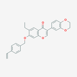 molecular formula C28H24O5 B383585 3-(2,3-Dihydro-1,4-benzodioxin-6-yl)-7-[(4-ethenylphenyl)methoxy]-6-ethylchromen-4-one CAS No. 610751-82-1
