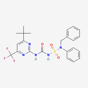 molecular formula C23H24F3N5O3S B3835866 N-benzyl-N'-({[4-tert-butyl-6-(trifluoromethyl)-2-pyrimidinyl]amino}carbonyl)-N-phenylsulfamide 