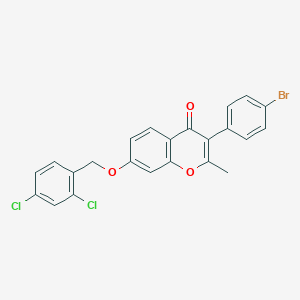 molecular formula C23H15BrCl2O3 B383587 3-(4-bromophenyl)-7-[(2,4-dichlorobenzyl)oxy]-2-methyl-4H-chromen-4-one CAS No. 610749-95-6