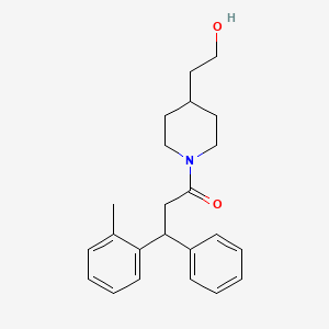 molecular formula C23H29NO2 B3835890 2-{1-[3-(2-methylphenyl)-3-phenylpropanoyl]-4-piperidinyl}ethanol 