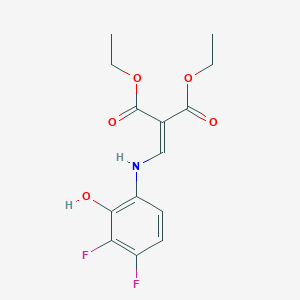 molecular formula C14H15F2NO5 B3835903 diethyl {[(3,4-difluoro-2-hydroxyphenyl)amino]methylene}malonate 