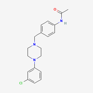 molecular formula C19H22ClN3O B3835930 N-(4-{[4-(3-chlorophenyl)-1-piperazinyl]methyl}phenyl)acetamide 