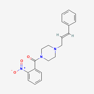 molecular formula C20H21N3O3 B3835938 1-(2-nitrobenzoyl)-4-(3-phenyl-2-propen-1-yl)piperazine 