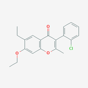 molecular formula C20H19ClO3 B383600 3-(2-chlorophenyl)-7-ethoxy-6-ethyl-2-methyl-4H-chromen-4-one 