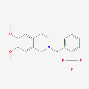 molecular formula C19H20F3NO2 B3836022 6,7-dimethoxy-2-[2-(trifluoromethyl)benzyl]-1,2,3,4-tetrahydroisoquinoline 
