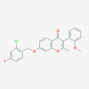 molecular formula C24H18ClFO4 B383603 7-[(2-Chloro-4-fluorophenyl)methoxy]-3-(2-methoxyphenyl)-2-methylchromen-4-one CAS No. 610751-42-3