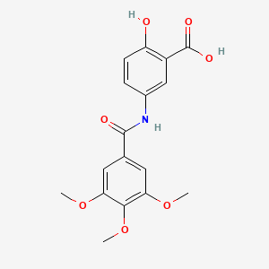 molecular formula C17H17NO7 B3836045 2-hydroxy-5-[(3,4,5-trimethoxybenzoyl)amino]benzoic acid 