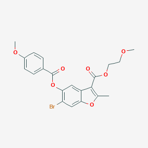2-Methoxyethyl 6-bromo-5-((4-methoxybenzoyl)oxy)-2-methylbenzofuran-3-carboxylate