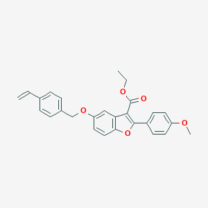 molecular formula C27H24O5 B383608 Ethyl 5-[(4-ethenylphenyl)methoxy]-2-(4-methoxyphenyl)-1-benzofuran-3-carboxylate CAS No. 384363-12-6