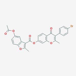 molecular formula C28H19BrO7 B383610 3-(4-bromophenyl)-2-methyl-4-oxo-4H-chromen-7-yl 5-(acetyloxy)-2-methyl-1-benzofuran-3-carboxylate CAS No. 499211-09-5