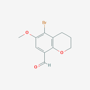 molecular formula C11H11BrO3 B3836101 5-bromo-6-methoxy-8-chromanecarbaldehyde 