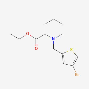 molecular formula C13H18BrNO2S B3836103 ethyl 1-[(4-bromo-2-thienyl)methyl]-2-piperidinecarboxylate 