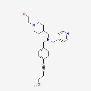 molecular formula C26H35N3O2 B3836114 4-(4-{[{[1-(2-methoxyethyl)-4-piperidinyl]methyl}(4-pyridinylmethyl)amino]methyl}phenyl)-3-butyn-1-ol 