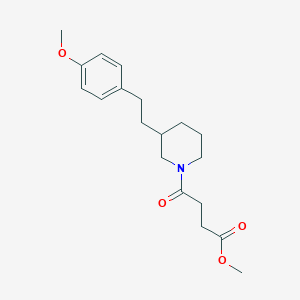 molecular formula C19H27NO4 B3836119 methyl 4-{3-[2-(4-methoxyphenyl)ethyl]-1-piperidinyl}-4-oxobutanoate 