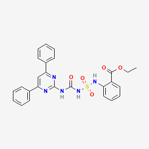molecular formula C26H23N5O5S B3836147 ethyl 2-{[({[(4,6-diphenyl-2-pyrimidinyl)amino]carbonyl}amino)sulfonyl]amino}benzoate 