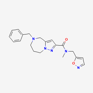molecular formula C20H23N5O2 B3836155 5-benzyl-N-(isoxazol-5-ylmethyl)-N-methyl-5,6,7,8-tetrahydro-4H-pyrazolo[1,5-a][1,4]diazepine-2-carboxamide 