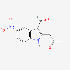 molecular formula C13H12N2O4 B3836158 1-methyl-5-nitro-2-(2-oxopropyl)-1H-indole-3-carbaldehyde 
