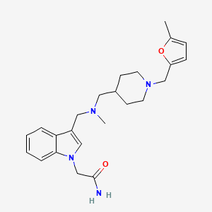 molecular formula C24H32N4O2 B3836167 2-(3-{[methyl({1-[(5-methyl-2-furyl)methyl]-4-piperidinyl}methyl)amino]methyl}-1H-indol-1-yl)acetamide 